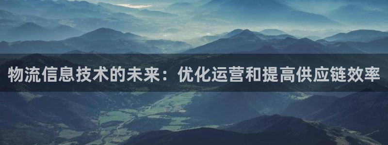 28圈游戏官网平台：物流信息技术的未